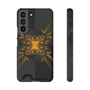Phone Case - Abstract Gold Pattern Card Holder - Dipaliz - Samsung Galaxy S22 / Matte / Without Gift Packaging - Mobile