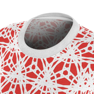 Abstract Red Pattern Tee - 100% Polyester Comfort - Dipaliz - T-shirts