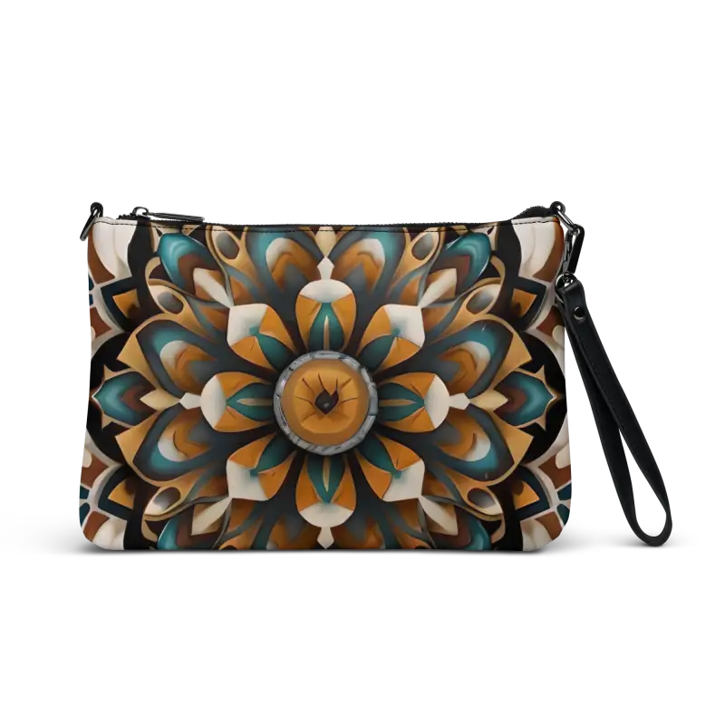 Elevate Style with Bold Navy Crossbody Bag - Mandal Pattern - Bags