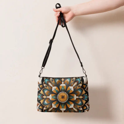 Elevate Style with Bold Navy Crossbody Bag - Mandal Pattern - Bags