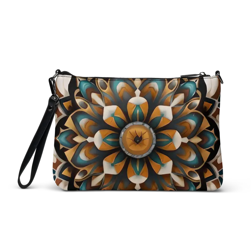 Elevate Style with Bold Navy Crossbody Bag - Mandal Pattern - Bags