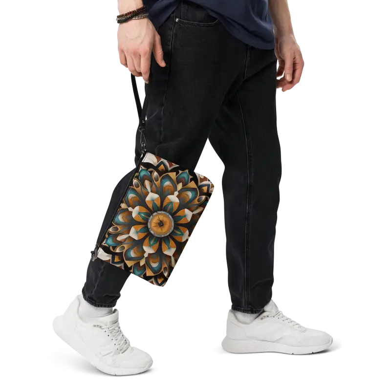 Elevate Style with Bold Navy Crossbody Bag - Mandal Pattern - Bags