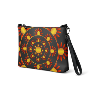 Crossbody Bag Faux Leather Red Geometric Polyester Interior Dipaliz - Cross Body Bags