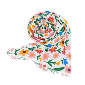 Floral Pattern Scarf Chic Polyester Elegance - Dipaliz - 27’’ × 73’’ - Scarves & Shawls