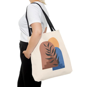 Print Tote Bag Abstract Landscape Bold Style - Dipaliz - Large - Handbags