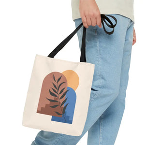 Print Tote Bag Abstract Landscape Bold Style - Dipaliz - Small - Handbags