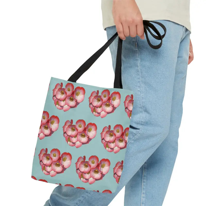 Elevate your Style with a Red Flowers Print Tote! - Bags