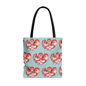 Print Tote Bag Red Flowers Bold Vibrant Style - Dipaliz - Bags