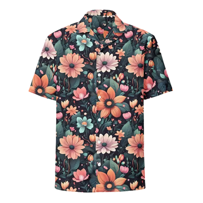 Unisex Button Shirt with Colorful Floral Vibes