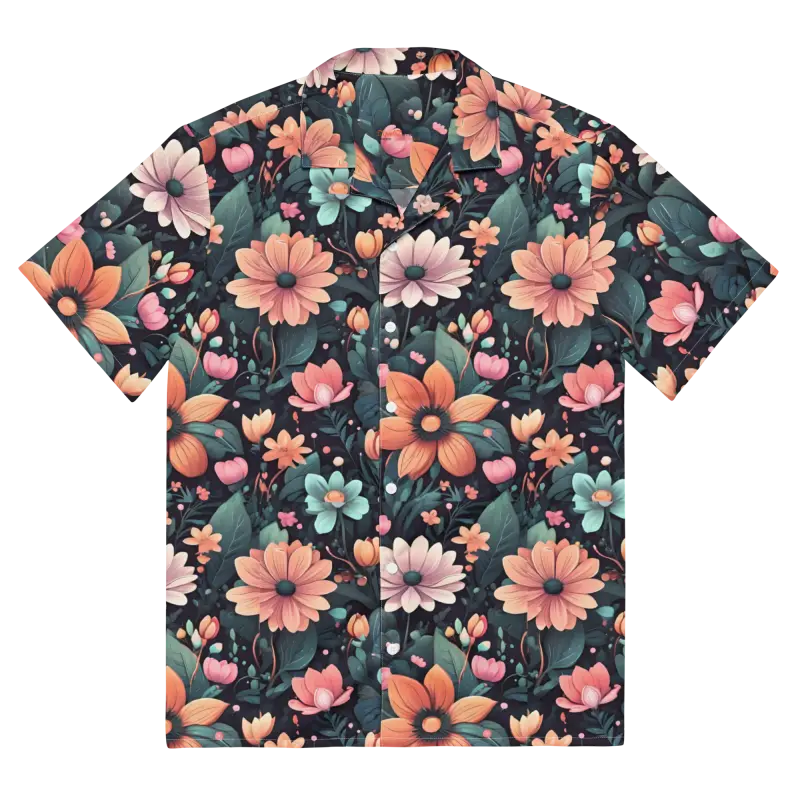 Unisex Button Shirt with Colorful Floral Vibes