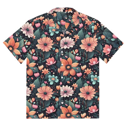 Unisex Button Shirt with Colorful Floral Vibes