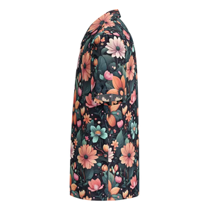 Button Shirt Colorful Flowers Recycled Polyester Style - Dipaliz - Shirts