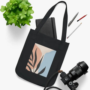 Canvas Tote Bag - Abstract Leaves Eco Print - Dipaliz - one Size / Black - Bags