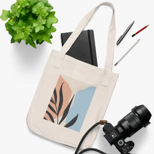 Canvas Tote Bag - Abstract Leaves Eco Print - Dipaliz - one Size / Natural - Bags