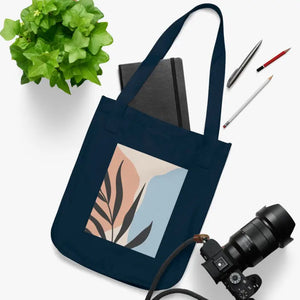 Canvas Tote Bag - Abstract Leaves Eco Print - Dipaliz - one Size / Navy - Bags