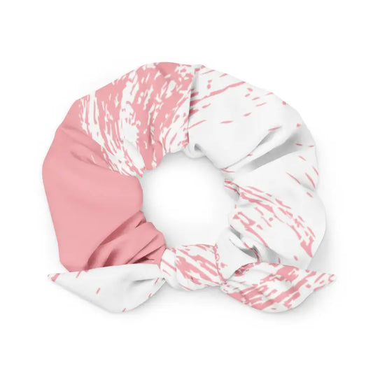 Elevate Your Style With Eco-friendly Pink Abstract Scrunchie!