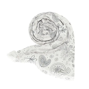 Paisley Pattern Scarf - Polyester Women’s Fashion Accessory - Dipaliz - 27’’ × 73’’ - Scarves & Shawls