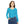 Long Sleeve v Neck Blue with Pattern Women’s Tee by Dipaliz - T-shirts