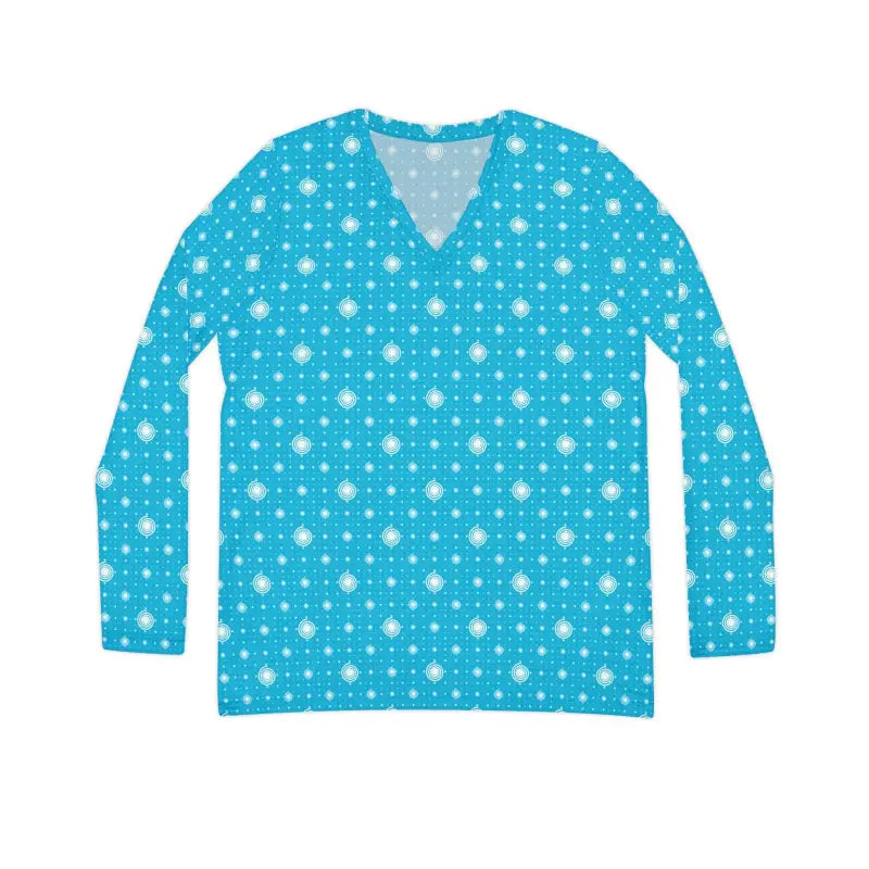 Chic Long Sleeve V-neck for Effortless Style - All Over Prints