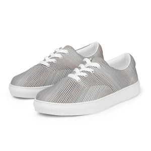 Grey Pattern Canvas Shoes Men’s Lace Sneakers - Dipaliz