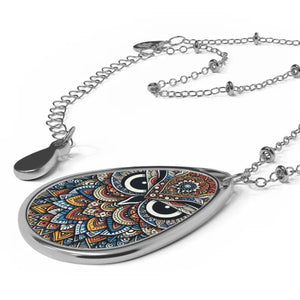 Oval Zinc Alloy Necklace - Elegant Statement Pendant - Dipaliz - one Size / Silver - Necklaces