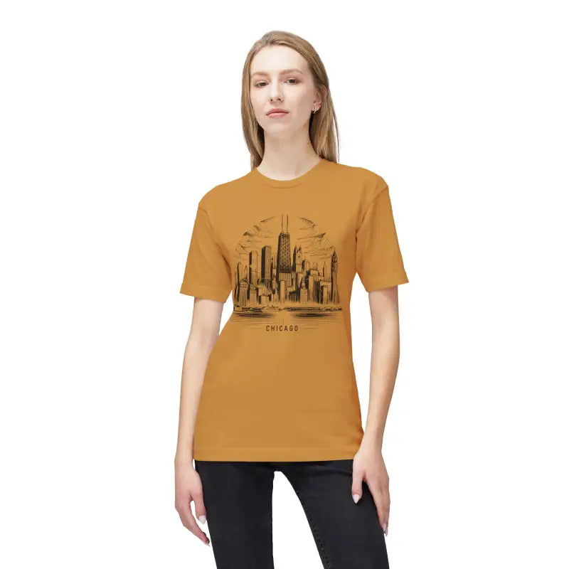 Elevate your Look: Made in Usa Skyline Tee - Gold / s T-shirt