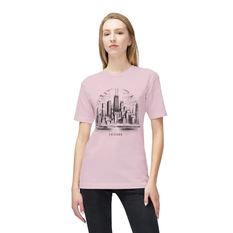 Elevate your Look: Made in Usa Skyline Tee - Pink / s T-shirt