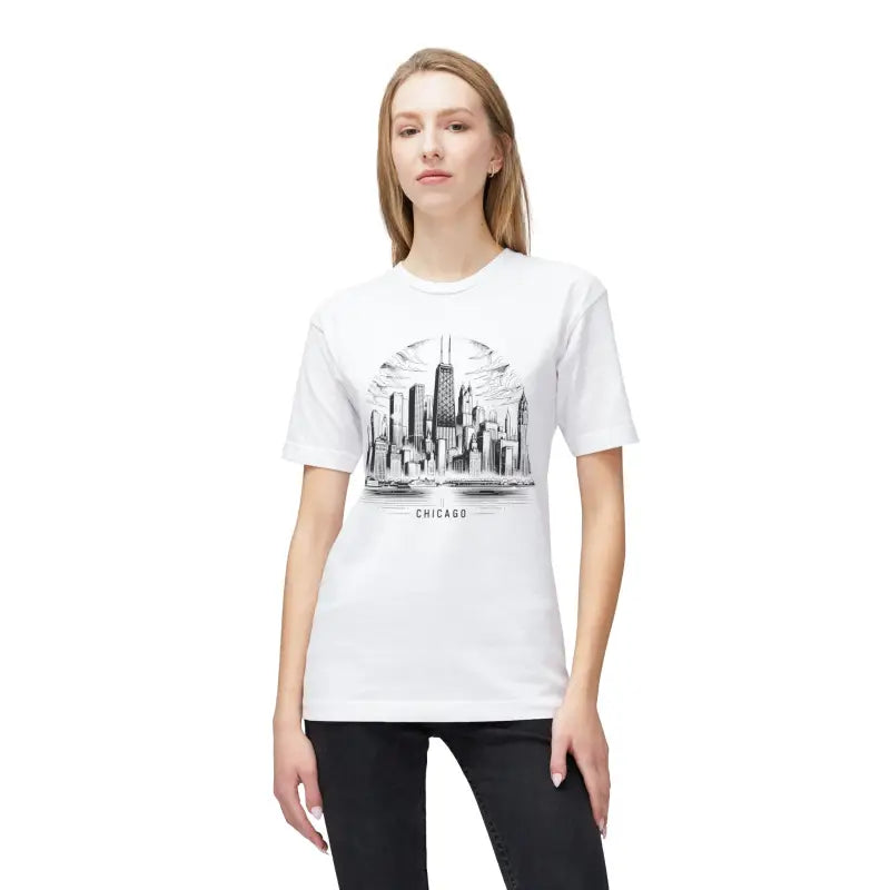 Elevate your Look: Made in Usa Skyline Tee - White / s T-shirt