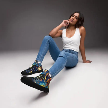 Launch your Style with Dipaliz Space Canvas High Tops! - Black / 5 Shoes