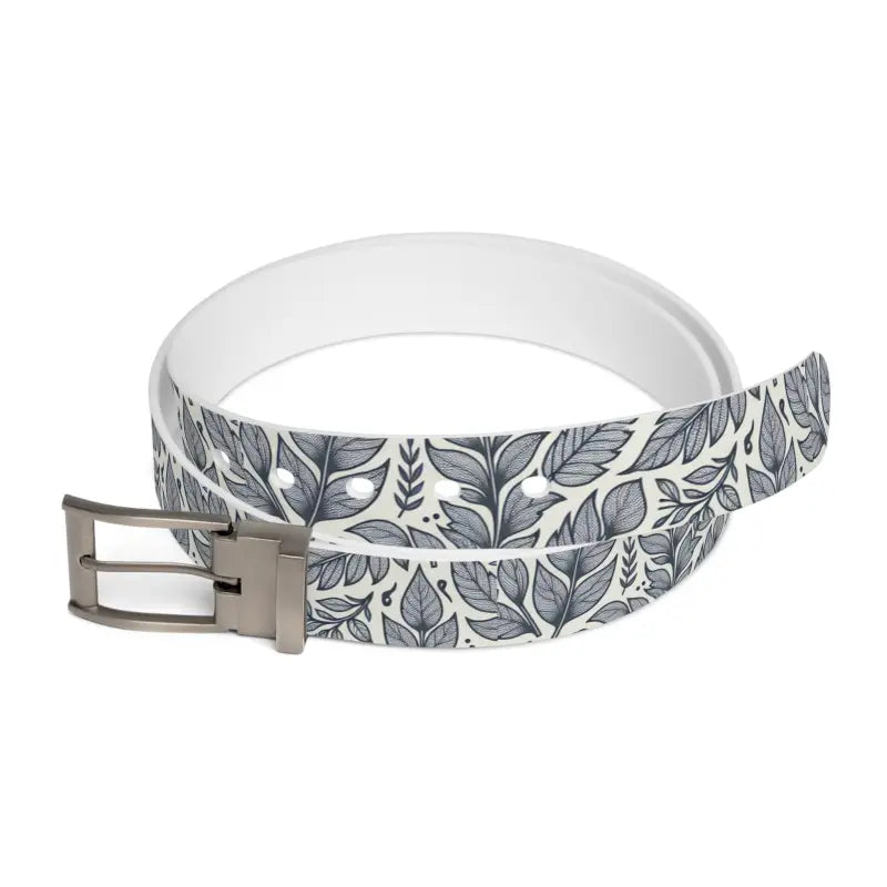 Elevate your Style with Versatile Leaves Pattern Belt - Gun Metal / 50’’ Accessories