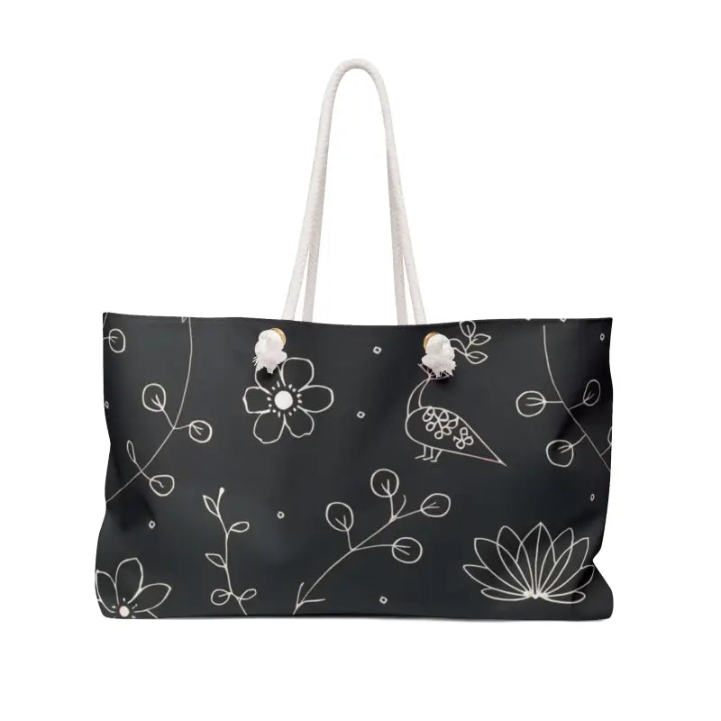 Elevate your Look: Dipaliz White Floral Weekender Bag - 24’’ × 13’’ Bags