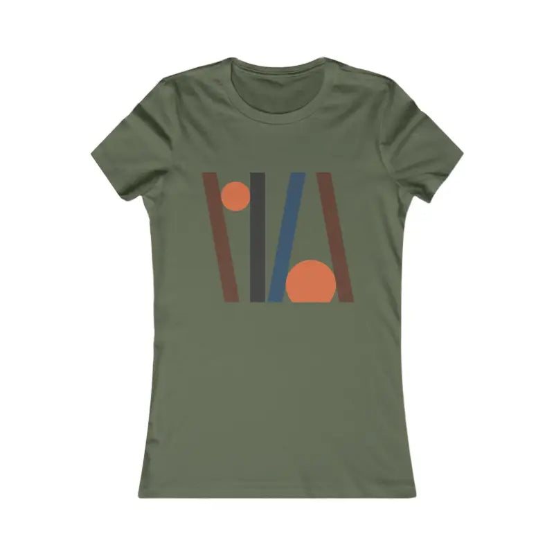 Abstract Lines Favorite Tee ?? Chic Comfort for Women - s / Military Green T-shirt