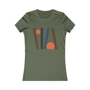 T-shirt - Women’s Favorite Tee Abstract Lines Bold Comfort - Dipaliz s / Military Green