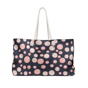 Oversized Weekender Tote Pink Polka Dots Travel Bag - Dipaliz - 24’’ × 13’’ - Bags