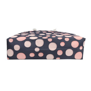 Oversized Weekender Tote Pink Polka Dots Travel Bag - Dipaliz - 24’’ × 13’’ - Bags