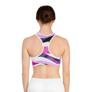 Sports Bra - Blue Pink Abstract Moisture Wicking - Dipaliz - Bras