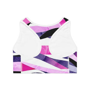 Sports Bra - Blue Pink Abstract Moisture Wicking - Dipaliz - Bras
