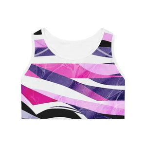 Sports Bra - Blue Pink Abstract Moisture Wicking - Dipaliz - Bras