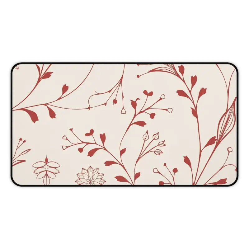 Spruce Up your Desk with Red Floral Elegance Mat - 12’’ × 22’’ Home Decor