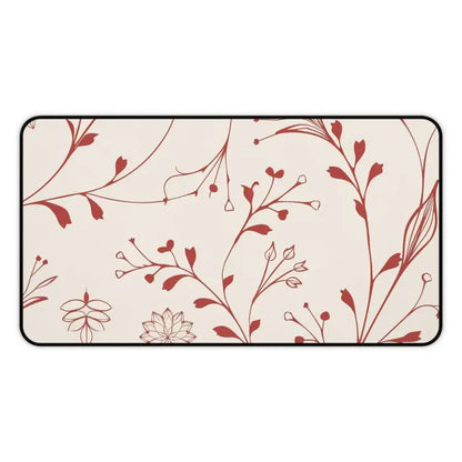 Spruce Up your Desk with Red Floral Elegance Mat - 12’’ × 22’’ Home Decor