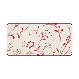 Red Floral Elegance Desk Mat - Vibrant Workspace Upgrade - Dipaliz - 15.5’’ × 31’’ - Workstation & Cubicle Accessories
