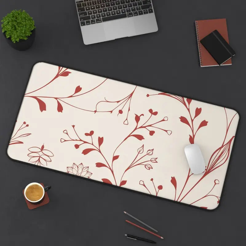 Spruce Up your Desk with Red Floral Elegance Mat - Home Decor