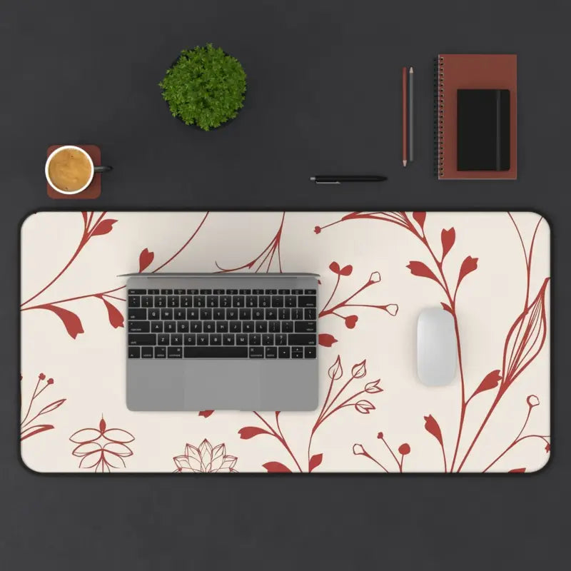 Spruce Up your Desk with Red Floral Elegance Mat - Home Decor