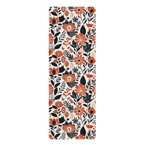 Vibrant Orange Flowers Yoga Mat - Superior Comfort Style - Dipaliz - 24” x 68” - & Pilates Mats