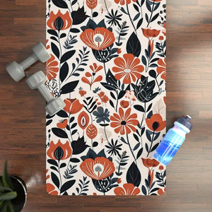 Vibrant Orange Flowers Yoga Mat - Superior Comfort Style - Dipaliz - 24” x 68” - & Pilates Mats