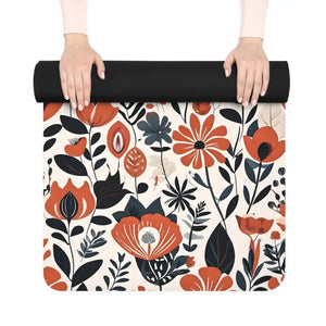 Vibrant Orange Flowers Yoga Mat - Superior Comfort Style - Dipaliz - 24” x 68” - & Pilates Mats