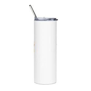 Skinny Matte Tumbler 20oz Butterfly Steel with Screw-on Slide Lid - White / Tumblers