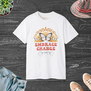 Ultra Cotton Tee - Butterfly Embrace Change Design - Dipaliz - White / s - T-shirts