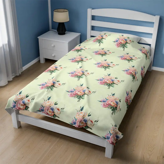 Embrace Cozy Elegance with Pastel Floral Bouquet Blankets - 60’’ × 80’’ All Over Prints