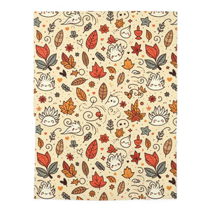 Fall Leaves Baby Swaddle Blanket - Cozy Autumn Comfort - Dipaliz - 30’’ × 40’’ / White - Swaddling Blankets